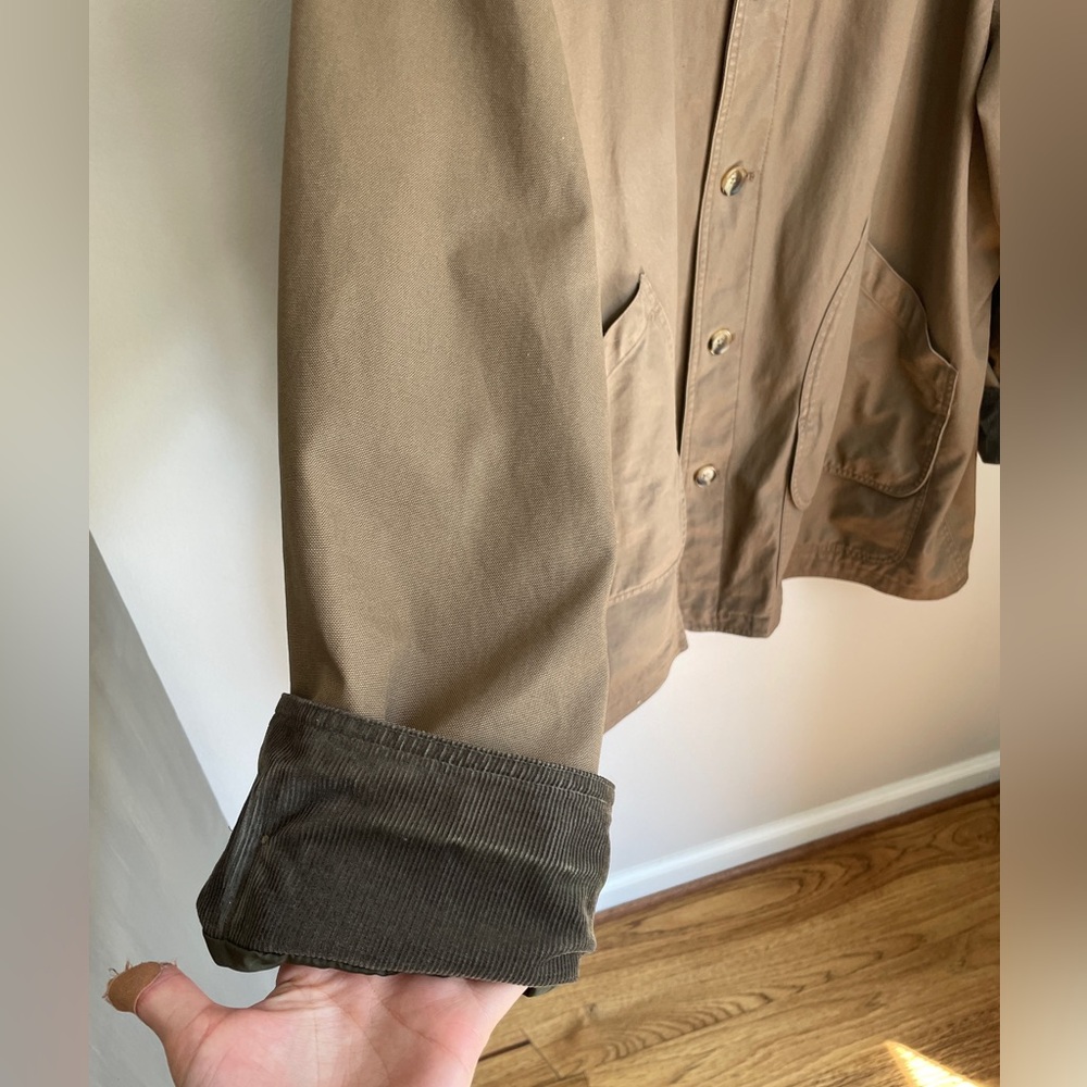 LANDS’ END Men’s Barn Coat in Brown and Green Corduroy Size XXL 50-52 - Picture 3 of 8